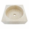 Indomarmer Cream Marble Wash bowl Kotak Drum 40 x 40 x 15 cm
