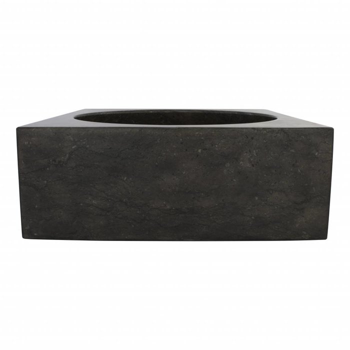 Indomarmer Black Marble Wash bowl Kotak Drum 40 x 40 x 15 cm