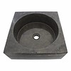 Schwarz Marmor Waschbecken Kotak Drum 40 x 40 x 15 cm