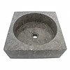 Indomarmer Gray Marble Wash bowl Kotak Drum 40 x 40 x 15 cm