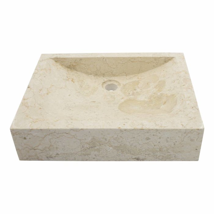 Indomarmer Creme Marmor Waschbecken Rechteckig 50x40x12cm
