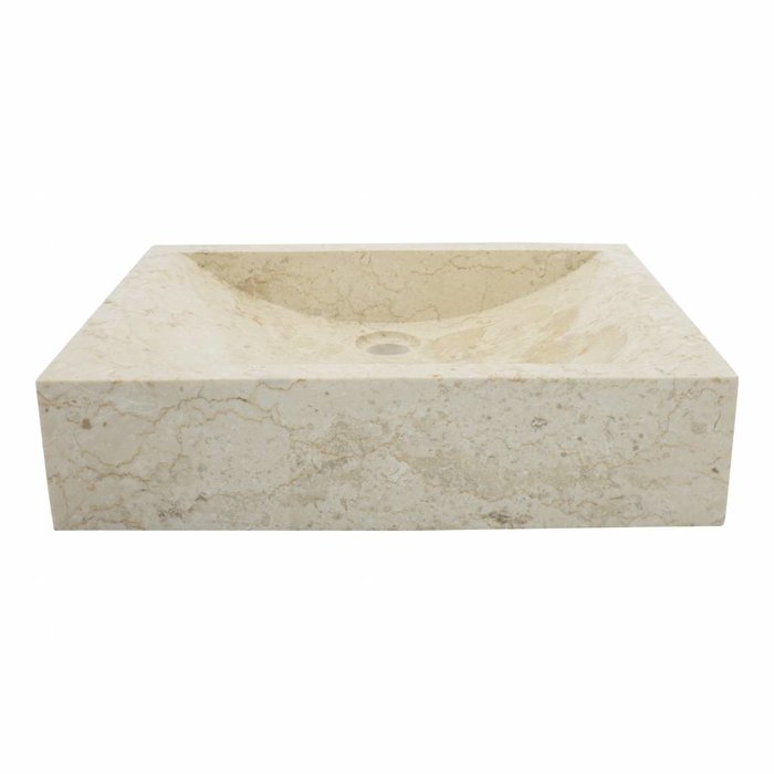 Indomarmer Creme Marmor Waschbecken Rechteckig 50x40x12cm
