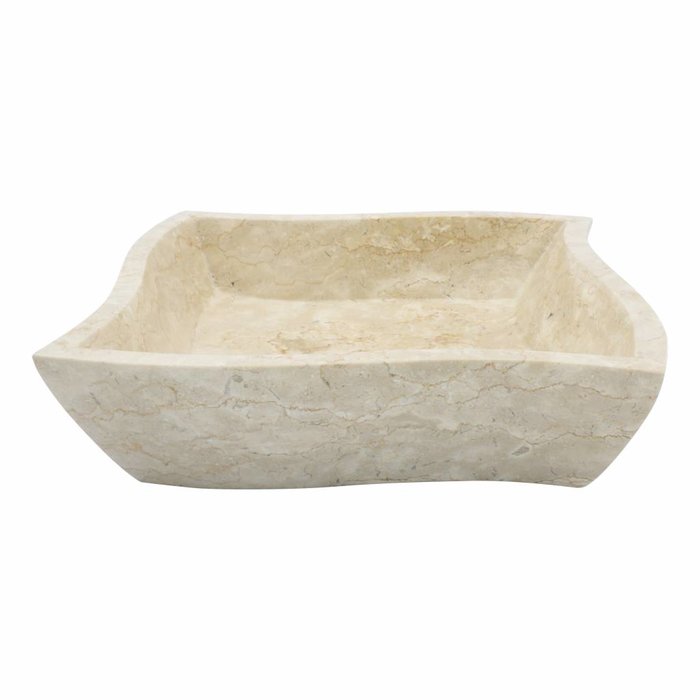 Indomarmer Square Trap Wasbak Crème Marmer 45x45x12cm