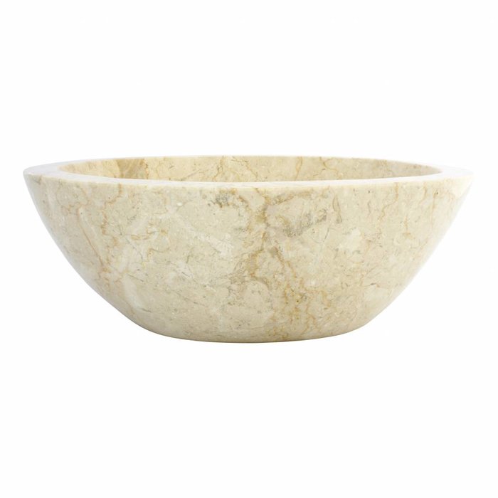 Indomarmer Waskom Oval Crème Marmer 43 x 35 x 15 cm
