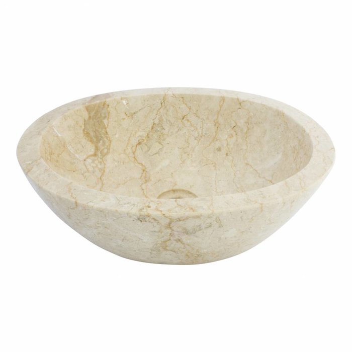 Indomarmer Waskom Oval Crème Marmer 43 x 35 x 15 cm