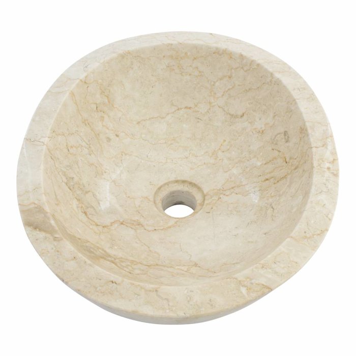 Indomarmer Waskom Oval Crème Marmer 43 x 35 x 15 cm