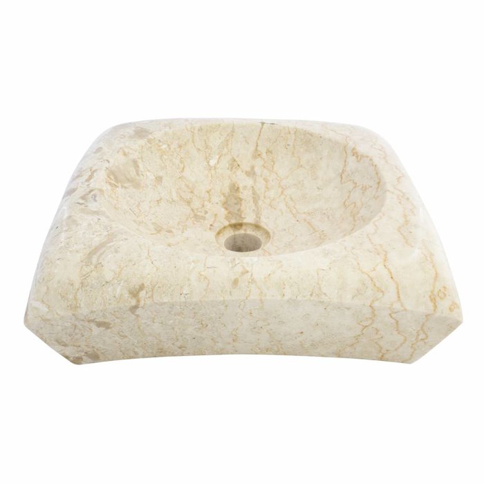 Indomarmer Creme Marmor Waschbecken Rectangle Cantik 40 x 40 x 12 cm