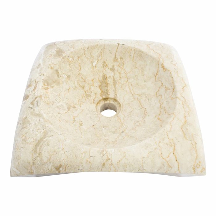 Indomarmer Creme Marmor Waschbecken Rectangle Cantik 40 x 40 x 12 cm