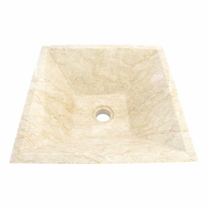 Indomarmer Creme Marmor Waschbecken Kotak Piramide 40 x 40 x 15 cm