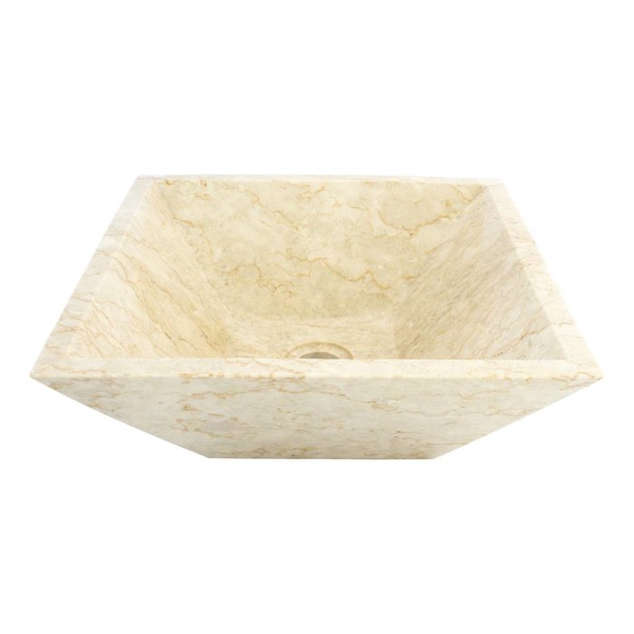 Indomarmer Cream Marble Wash bowl Kotak Piramide 40 x 40 x 15 cm