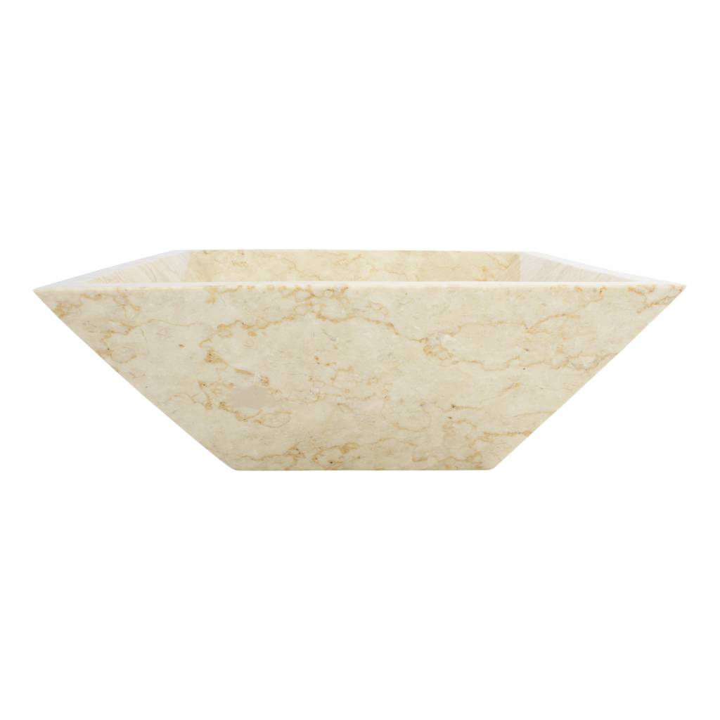 Indomarmer Cream Marble Wash bowl Kotak Piramide 40 x 40 x 15 cm