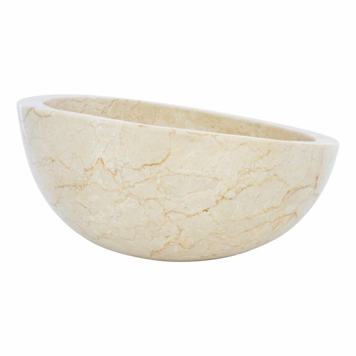 Indomarmer Waskom Miring Crème Marmer Ø 40 x H 19 cm
