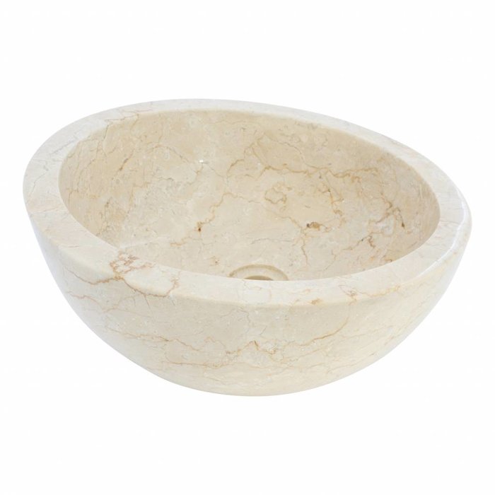 Indomarmer Waskom Miring Crème Marmer Ø 40 x H 19 cm