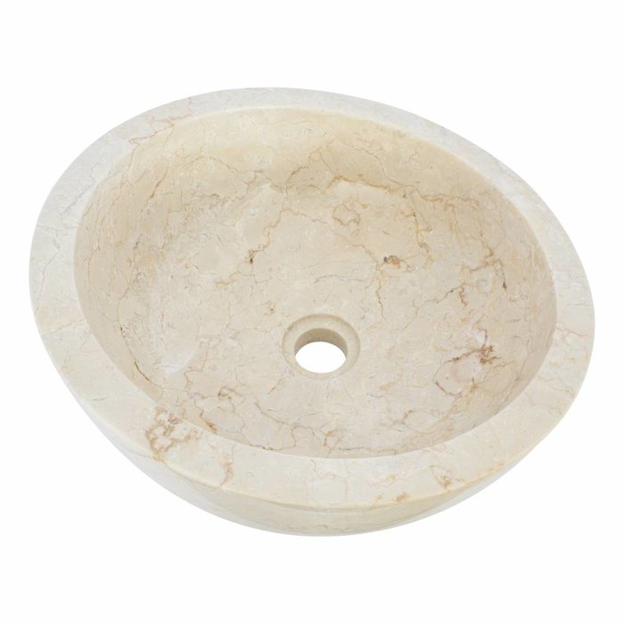 Indomarmer Waskom Miring Crème Marmer Ø 40 x H 19 cm