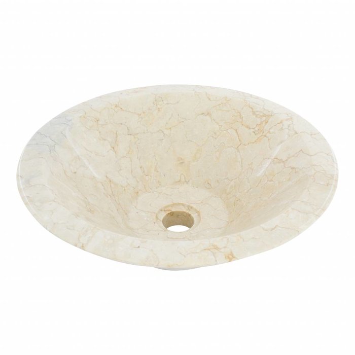 Indomarmer Waskom Membrane Crème Marmer Ø 40 x H 15 cm