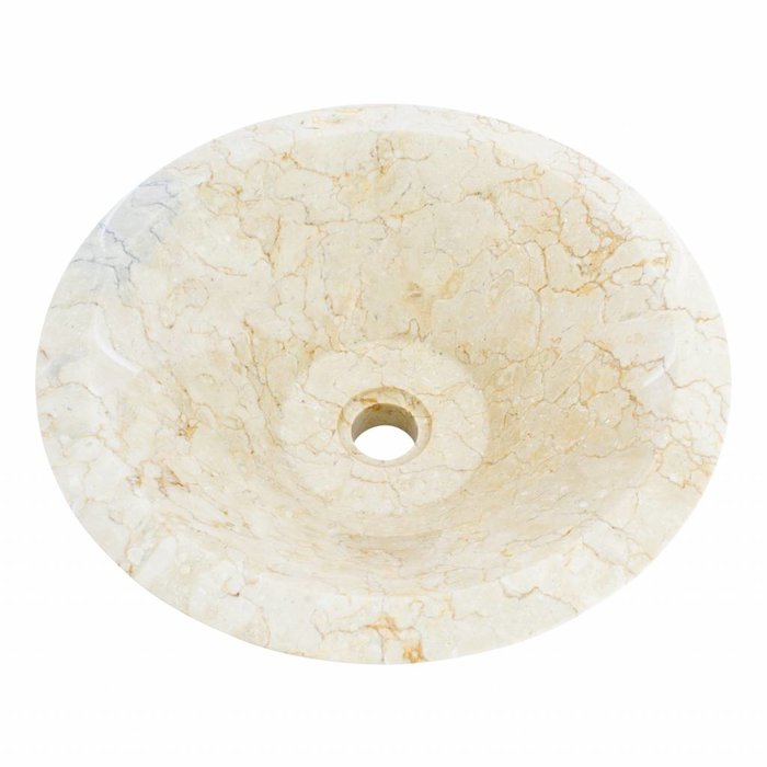 Indomarmer Waskom Membrane Crème Marmer Ø 40 x H 15 cm