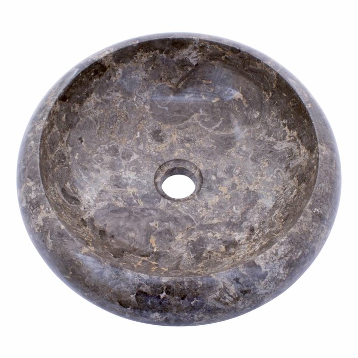 Indomarmer Waskom Donut Grijs Marmer Ø 40 x H 12 cm