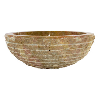 Indomarmer Rotem Marmor Waschbecken Marmo Ø 40 x H 15 cm
