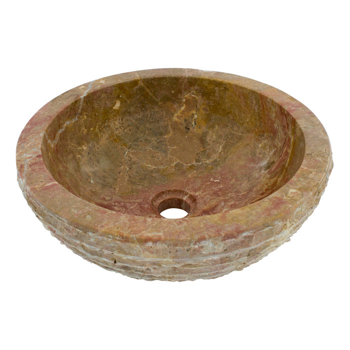 Indomarmer Rotem Marmor Waschbecken Marmo Ø 40 x H 15 cm