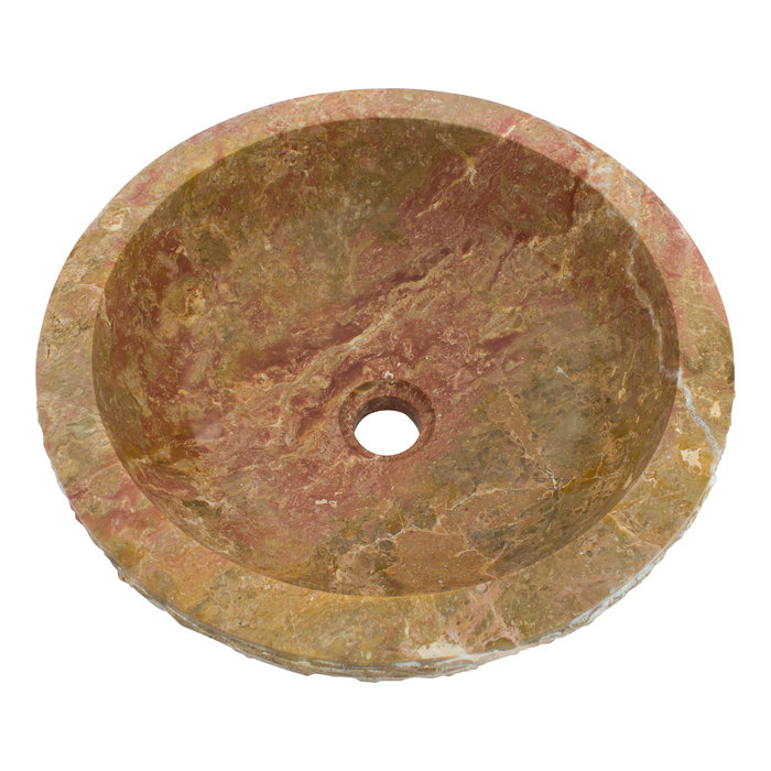 Indomarmer Waskom Marmo Rood Marmer Ø 40 x H 15 cm