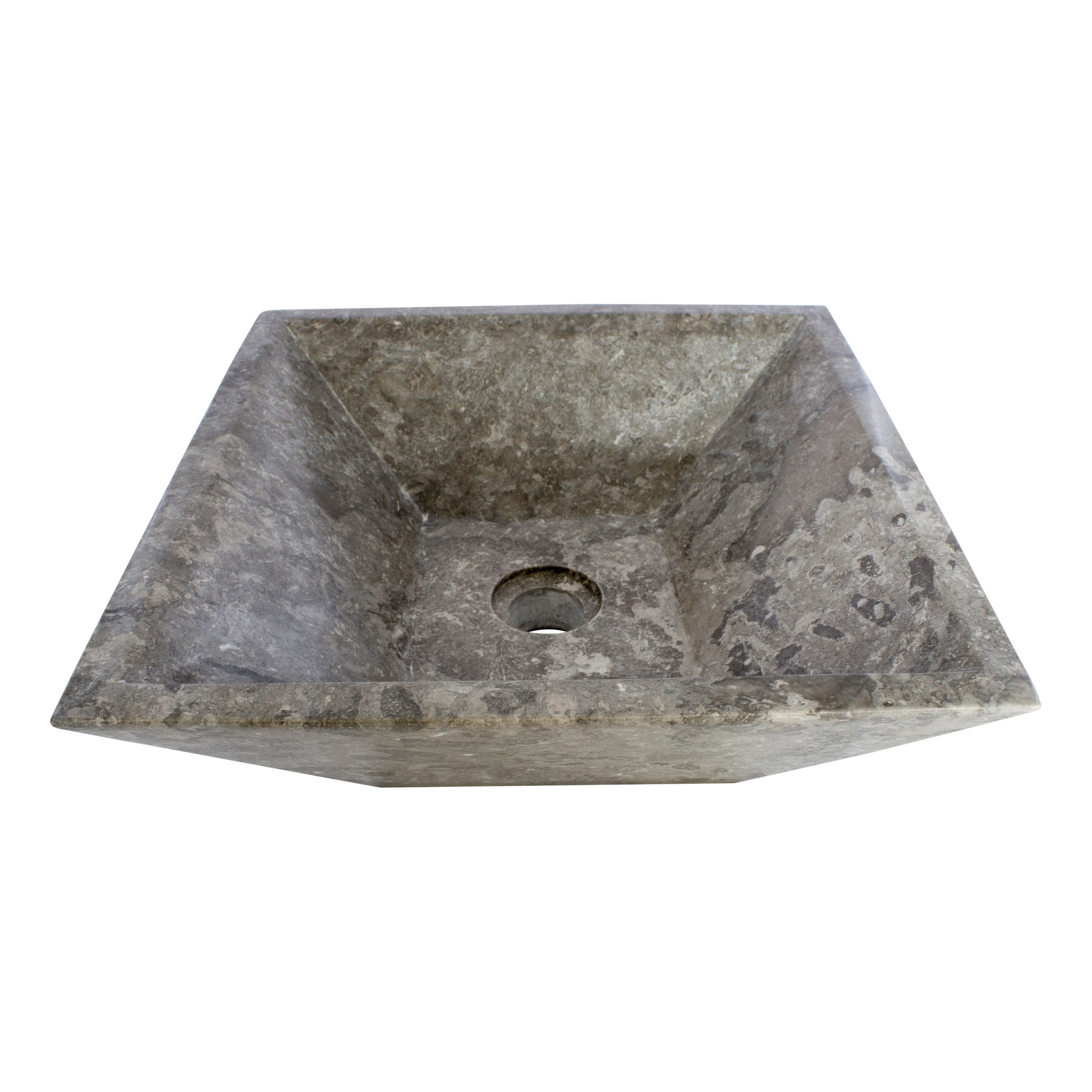 Indomarmer Grauem Marmor Waschbecken Kotak Piramide 40 x 40 x 15 cm