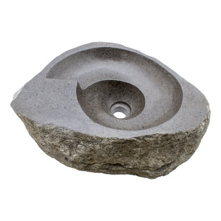 Indomarmer Waschbecken aus Flussstein Spirale 56x41x15cm