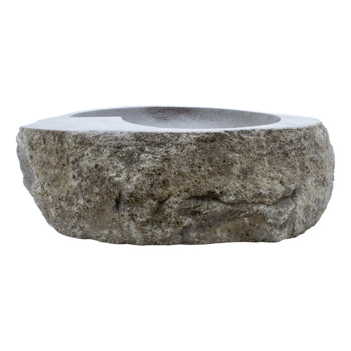 Indomarmer Rivierstenen Wasbak Spiraal 56x41x15cm