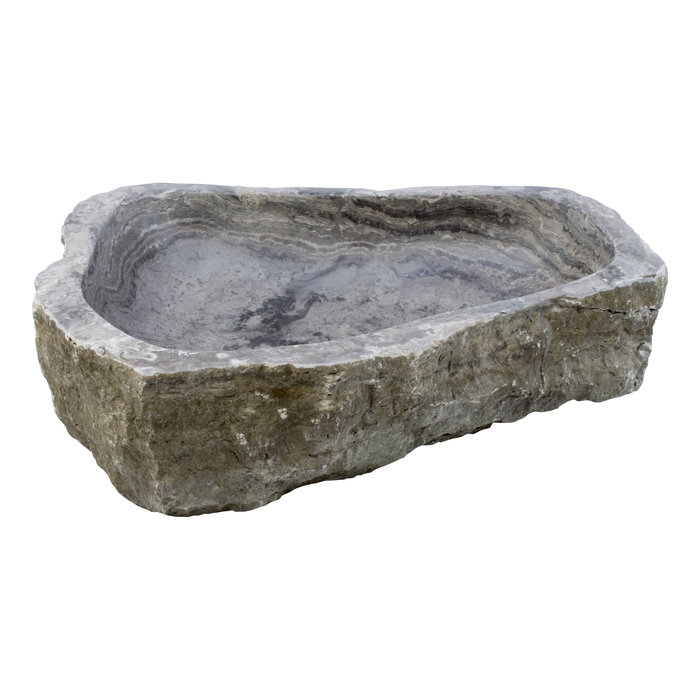 Indomarmer Waschbecken aus Schwarzem Onyx 60x50x15cm