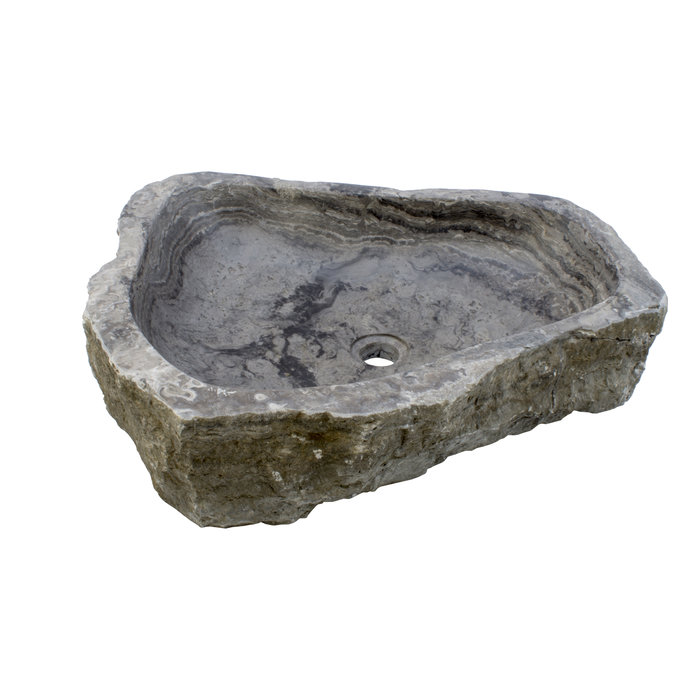 Indomarmer Waschbecken aus Schwarzem Onyx 60x50x15cm