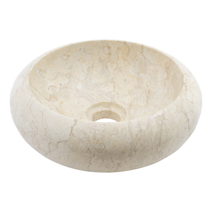 Indomarmer Toiletfontein Donut Crème Marmer Ø 30 x H 10 cm