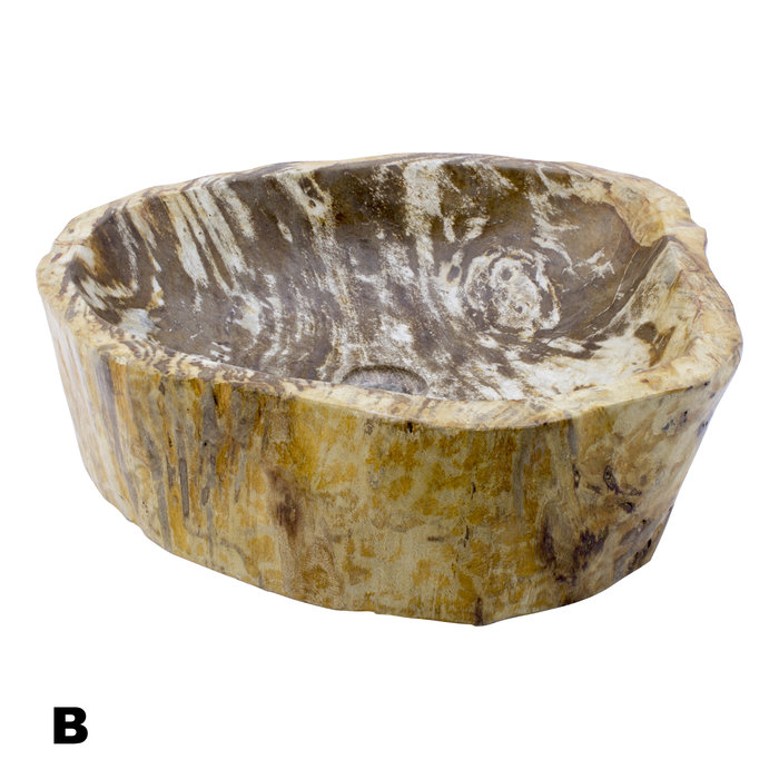 Indomarmer Polished Petrified Wood Washbasin Set