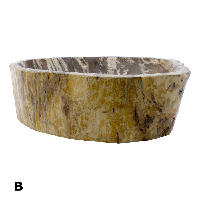 Indomarmer Polished Petrified Wood Washbasin Set