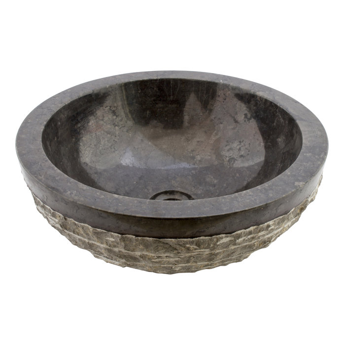 Indomarmer Black Marble Wash bowl Marmo-Polish Ø 40 x H 15 cm