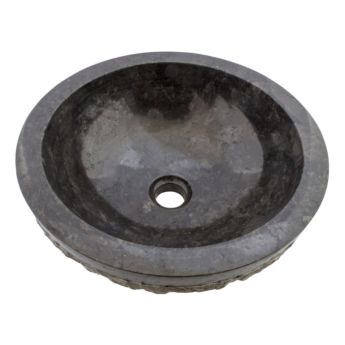 Indomarmer Black Marble Wash bowl Marmo-Polish Ø 40 x H 15 cm