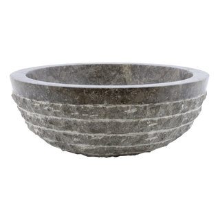 Indomarmer Grauem Marmor Waschbecken Marmo-Polish  Ø 40 x H 15 cm