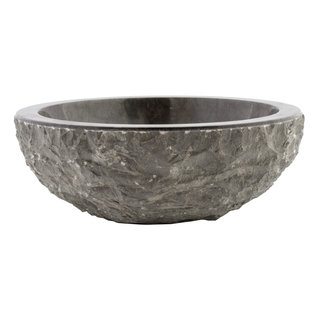 Indomarmer Schwarz Marmor Waschbecken Full-Marmo  Ø 40 x H 15 cm