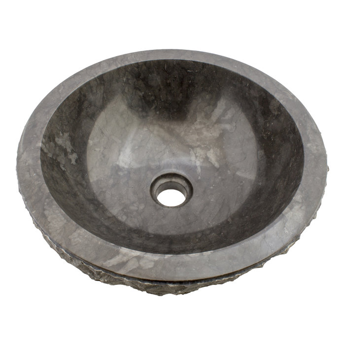 Indomarmer Schwarz Marmor Waschbecken Full-Marmo  Ø 40 x H 15 cm