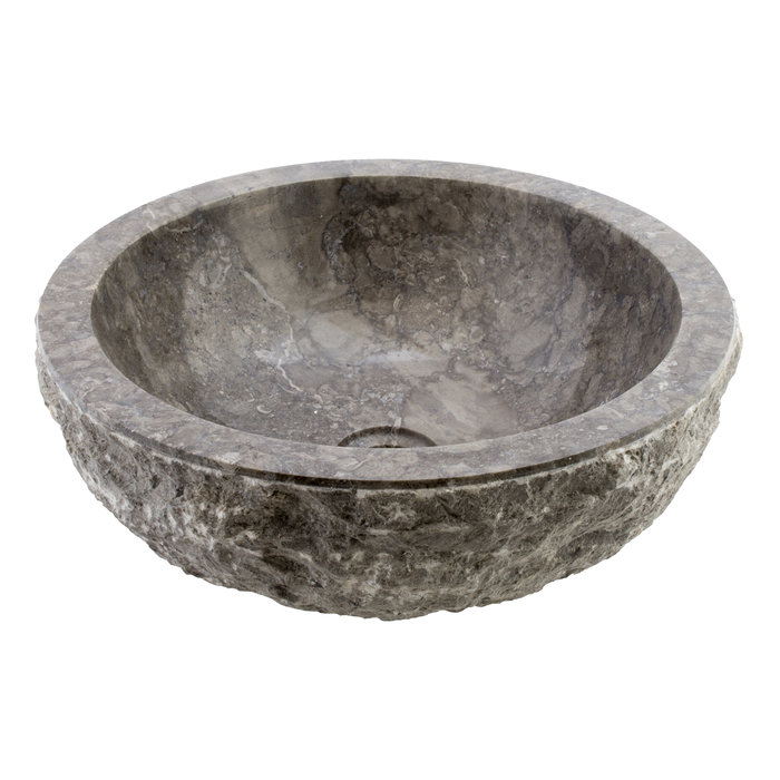 Indomarmer Grauem Marmor Waschbecken Full-Marmo  Ø 40 x H 15 cm
