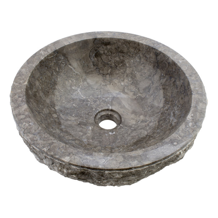 Indomarmer Waskom Full-Marmo Grijs Marmer Ø 40 x H 15 cm