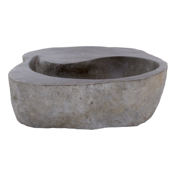 Indomarmer Rivierstenen Wasbak Yin Yang 45x46x15cm