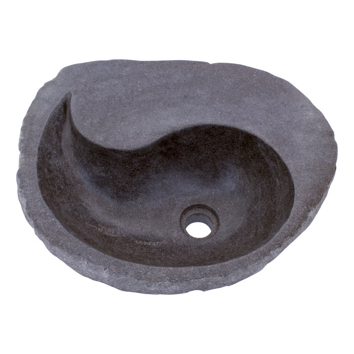 Indomarmer Rivierstenen Wasbak Yin Yang 51x42x15cm