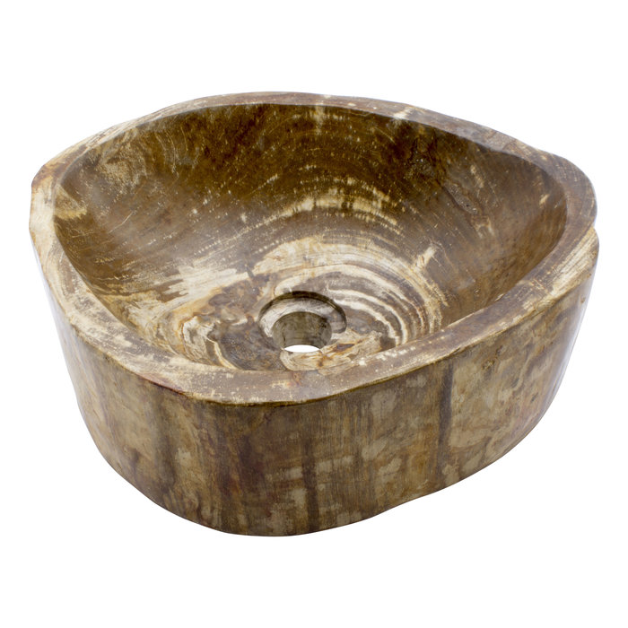 Indomarmer Polished Wash Bowl of Petrified Wood 40x33x15cm
