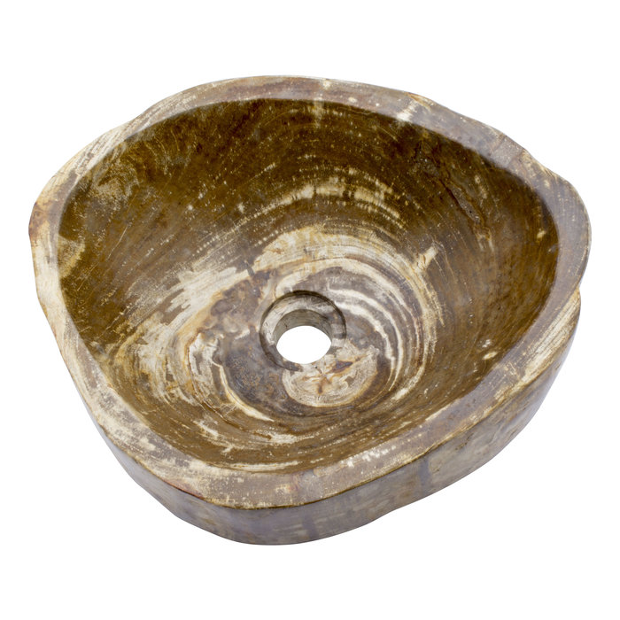 Indomarmer Polished Wash Bowl of Petrified Wood 40x33x15cm