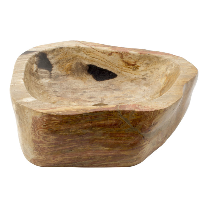 Indomarmer Polierte Waschbecken aus Versteinertes Holz 43x34x15cm