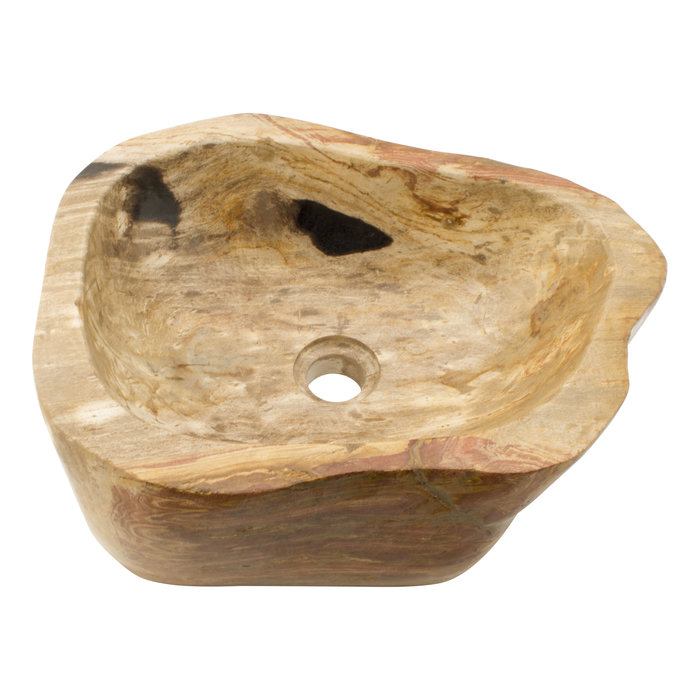 Indomarmer Polierte Waschbecken aus Versteinertes Holz 43x34x15cm
