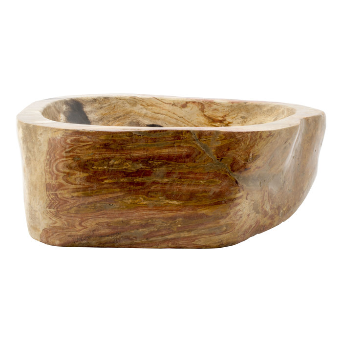 Indomarmer Polierte Waschbecken aus Versteinertes Holz 43x34x15cm