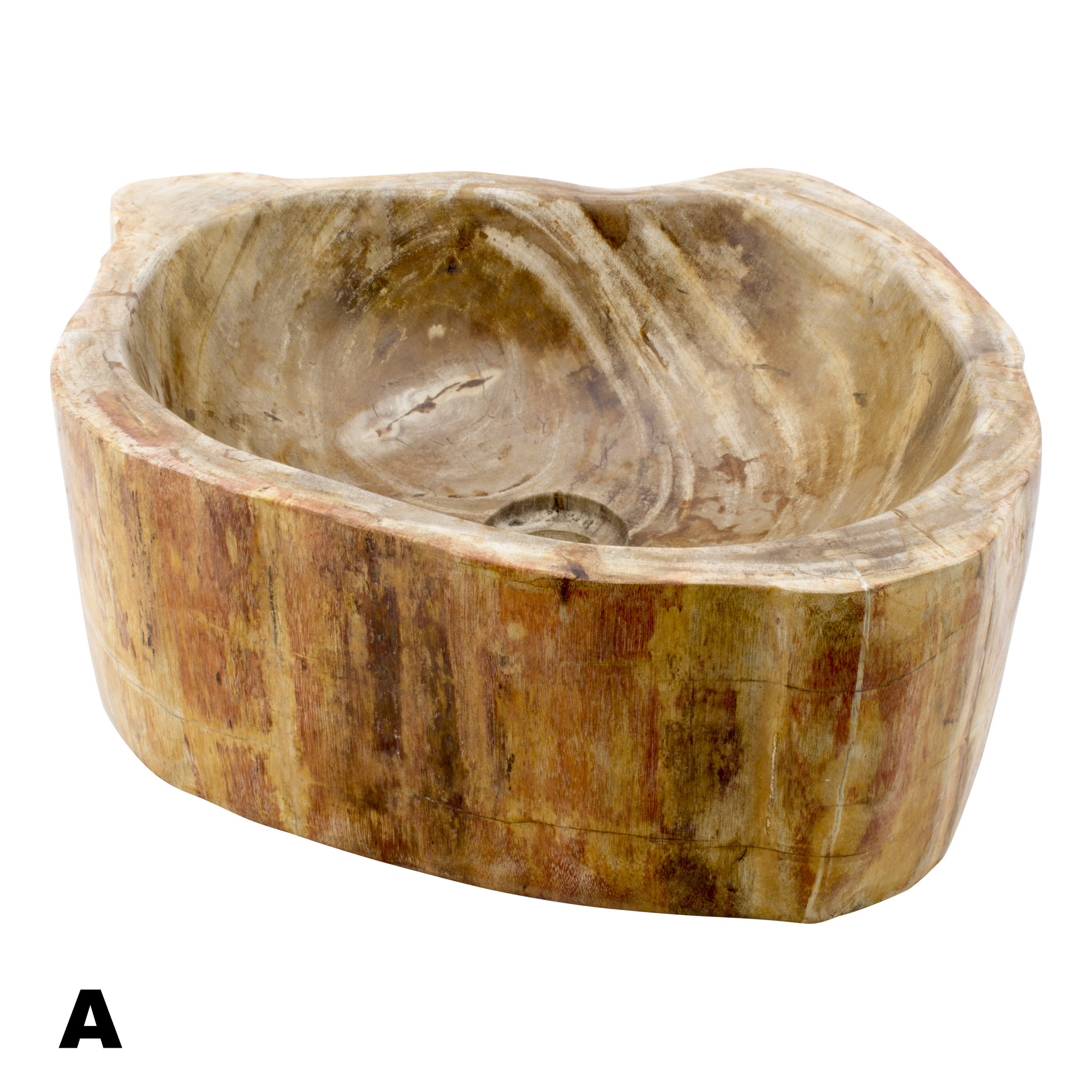 Indomarmer Polished Petrified Wood Washbasin Set