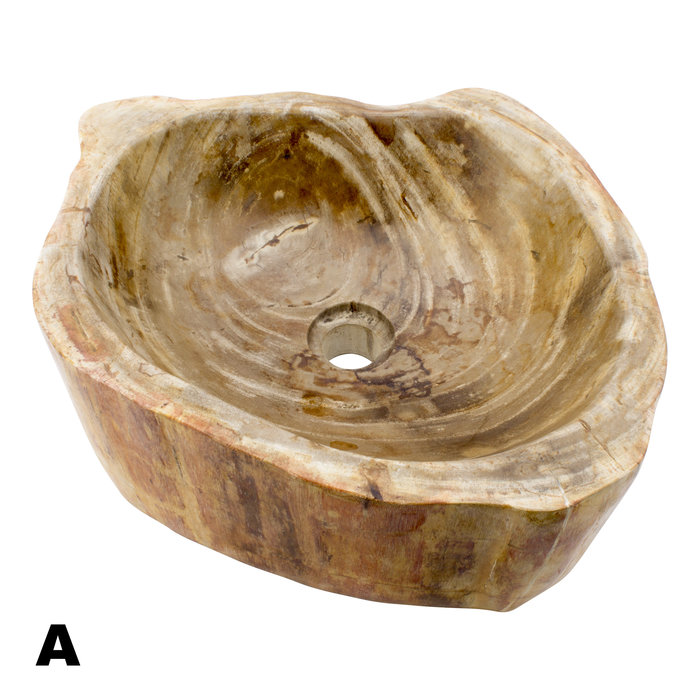 Indomarmer Polished Petrified Wood Washbasin Set