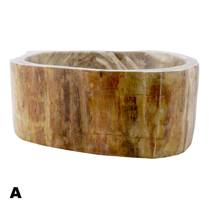 Indomarmer Polished Petrified Wood Washbasin Set