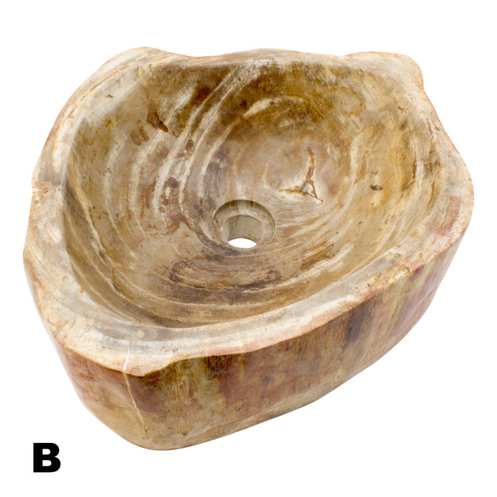 Indomarmer Polished Petrified Wood Washbasin Set